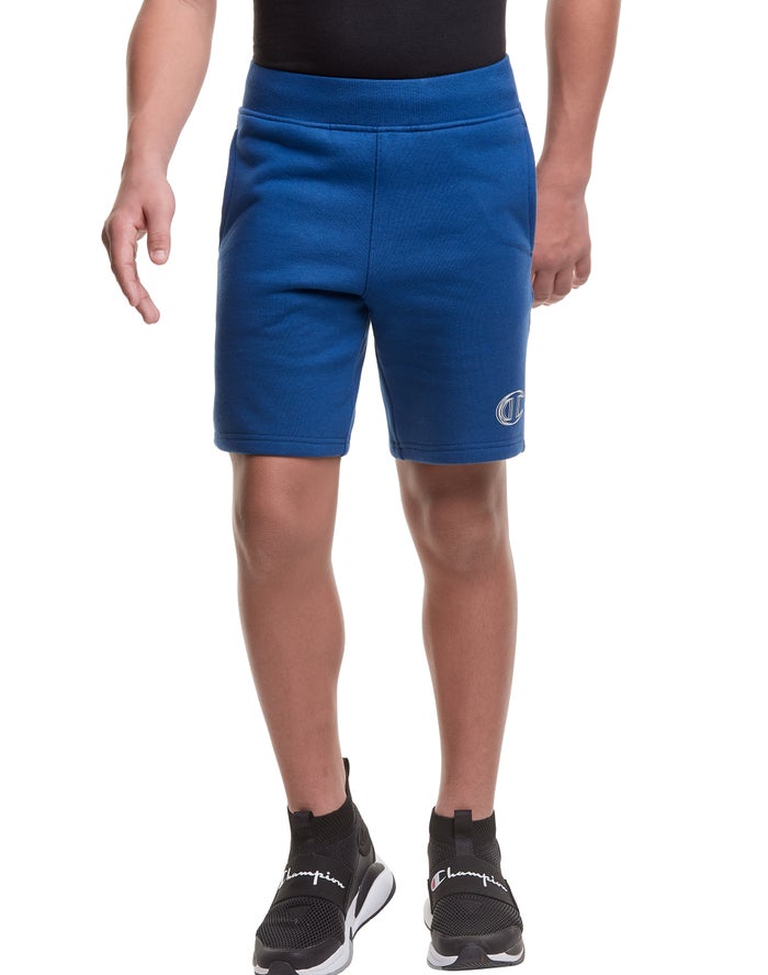 Champion Drenge Shorts Mørkeblå - Reverse Weave Fleece Vibrating C Logo - Danmark QJL-531980